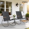 image:imageVINGLI Outdoor Rocking Chair 450lbs Capacity Portable Outdoor Rocker with Footrest Hard Armrests Pillow All Weather Porch Rocker for Garden Living Room Patio Lawn Blue with footrestBlack