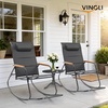 image:imageVINGLI Outdoor Rocking Chair 450lbs Capacity Portable Outdoor Rocker with Footrest Hard Armrests Pillow All Weather Porch Rocker for Garden Living Room Patio Lawn Blue with footrestBlack