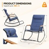 image:imageVINGLI Outdoor Rocking Chair 450lbs Capacity Portable Outdoor Rocker with Footrest Hard Armrests Pillow All Weather Porch Rocker for Garden Living Room Patio Lawn Blue with footrestBlue