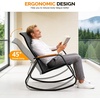 image:imageVINGLI Outdoor Rocking Chair 450lbs Capacity Portable Outdoor Rocker with Footrest Hard Armrests Pillow All Weather Porch Rocker for Garden Living Room Patio Lawn Blue with footrestBlack