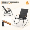 image:imageVINGLI Outdoor Rocking Chair 450lbs Capacity Portable Outdoor Rocker with Footrest Hard Armrests Pillow All Weather Porch Rocker for Garden Living Room Patio Lawn Blue with footrestBlack