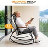 image:imageVINGLI Outdoor Rocking Chair 450lbs Capacity Portable Outdoor Rocker with Footrest Hard Armrests Pillow All Weather Porch Rocker for Garden Living Room Patio Lawn Blue with footrestBlackgray