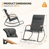 image:imageVINGLI Outdoor Rocking Chair 450lbs Capacity Portable Outdoor Rocker with Footrest Hard Armrests Pillow All Weather Porch Rocker for Garden Living Room Patio Lawn Blue with footrestBlack