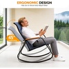 image:imageVINGLI Outdoor Rocking Chair 450lbs Capacity Portable Outdoor Rocker with Footrest Hard Armrests Pillow All Weather Porch Rocker for Garden Living Room Patio Lawn Blue with footrestBlue