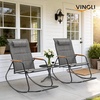 image:imageVINGLI Outdoor Rocking Chair 450lbs Capacity Portable Outdoor Rocker with Footrest Hard Armrests Pillow All Weather Porch Rocker for Garden Living Room Patio Lawn Blue with footrestBlackgray