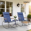 image:imageVINGLI Outdoor Rocking Chair 450lbs Capacity Portable Outdoor Rocker with Footrest Hard Armrests Pillow All Weather Porch Rocker for Garden Living Room Patio Lawn Blue with footrestBlue