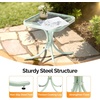 image:imageVINGLI Outdoor Side Table 18 Patio Table Steel Frame Tempered Glass Top Weatherproof Small Tables for Balcony Garden Poolside Green RoundGreen