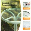 image:imageVINGLI Outdoor Side Table 18 Patio Table Steel Frame Tempered Glass Top Weatherproof Small Tables for Balcony Garden Poolside Green RoundGreen