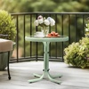 image:imageVINGLI Outdoor Side Table 18 Patio Table Steel Frame Tempered Glass Top Weatherproof Small Tables for Balcony Garden Poolside Green RoundGreen