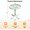 image:imageVINGLI Outdoor Side Table 18 Patio Table Steel Frame Tempered Glass Top Weatherproof Small Tables for Balcony Garden Poolside Green RoundGreen