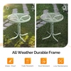 image:imageVINGLI Outdoor Side Table 18 Patio Table Steel Frame Tempered Glass Top Weatherproof Small Tables for Balcony Garden Poolside Green RoundGreen