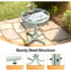 image:imageVINGLI Outdoor Side Table 18 Patio Table Steel Frame Tempered Glass Top Weatherproof Small Tables for Balcony Garden Poolside Green RoundGreen