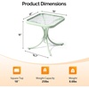image:imageVINGLI Outdoor Side Table 18 Patio Table Steel Frame Tempered Glass Top Weatherproof Small Tables for Balcony Garden Poolside Green RoundGreen