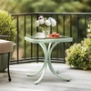 image:imageVINGLI Outdoor Side Table 18 Patio Table Steel Frame Tempered Glass Top Weatherproof Small Tables for Balcony Garden Poolside Green RoundGreen
