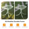 image:imageVINGLI Outdoor Side Table 18 Patio Table Steel Frame Tempered Glass Top Weatherproof Small Tables for Balcony Garden Poolside Green RoundGreen