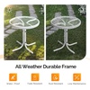 image:imageVINGLI Outdoor Side Table 18 Patio Table Steel Frame Tempered Glass Top Weatherproof Small Tables for Balcony Garden Poolside Green RoundWhite