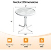 image:imageVINGLI Outdoor Side Table 18 Patio Table Steel Frame Tempered Glass Top Weatherproof Small Tables for Balcony Garden Poolside Green RoundWhite