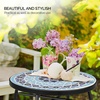 image:imageVINGLI Outdoor Side Table for Patio Small Outdoor Table with Storage Shelf Heavy Duty Metal Frame Patio Side Table for Outside Balcony Garden Porch Celadon Flower RealmBlue Ocean