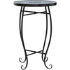 image:imageVINGLI Outdoor Side Table for Patio Small Outdoor Table with Storage Shelf Heavy Duty Metal Frame Patio Side Table for Outside Balcony Garden Porch Celadon Flower RealmBlue Ocean