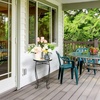 image:imageVINGLI Outdoor Side Table for Patio Small Outdoor Table with Storage Shelf Heavy Duty Metal Frame Patio Side Table for Outside Balcony Garden Porch Celadon Flower RealmBlue Hawaii