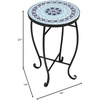 image:imageVINGLI Outdoor Side Table for Patio Small Outdoor Table with Storage Shelf Heavy Duty Metal Frame Patio Side Table for Outside Balcony Garden Porch Celadon Flower RealmBlue Ocean