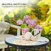 image:imageVINGLI Outdoor Side Table for Patio Small Outdoor Table with Storage Shelf Heavy Duty Metal Frame Patio Side Table for Outside Balcony Garden Porch Celadon Flower RealmBlue Hawaii