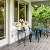 image:imageVINGLI Outdoor Side Table for Patio Small Outdoor Table with Storage Shelf Heavy Duty Metal Frame Patio Side Table for Outside Balcony Garden Porch Celadon Flower RealmBlue Ocean