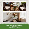 image:imageVINGLI Outdoor Side Table for Patio Small Outdoor Table with Storage Shelf Heavy Duty Metal Frame Patio Side Table for Outside Balcony Garden Porch Celadon Flower RealmCeladon Flower Realm