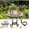 image:imageVINGLI Outdoor Side Table for Patio Small Outdoor Table with Storage Shelf Heavy Duty Metal Frame Patio Side Table for Outside Balcony Garden Porch Celadon Flower RealmBrown Flower