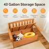 image:imageVINGLI Outdoor Storage Bench Large Wood Deck Box with Seating Weatherproof Outdoor Bench with Storage Loveseat 2Person Wooden Patio Bench for Entryway Backyard GardenOrange Red
