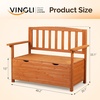 image:imageVINGLI Outdoor Storage Bench Large Wood Deck Box with Seating Weatherproof Outdoor Bench with Storage Loveseat 2Person Wooden Patio Bench for Entryway Backyard GardenOrange Red