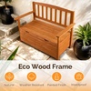 image:imageVINGLI Outdoor Storage Bench Large Wood Deck Box with Seating Weatherproof Outdoor Bench with Storage Loveseat 2Person Wooden Patio Bench for Entryway Backyard GardenOrange Red