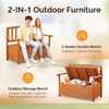 image:imageVINGLI Outdoor Storage Bench Large Wood Deck Box with Seating Weatherproof Outdoor Bench with Storage Loveseat 2Person Wooden Patio Bench for Entryway Backyard GardenOrange Red