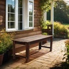 image:imageVINGLI Outdoor Wood Bench 40 Outdoor Bench Patio Wooden Bench Garden Bench Outdoor Backless Bench for Deck Patio NaturalCarbonized