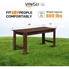image:imageVINGLI Outdoor Wood Bench 40 Outdoor Bench Patio Wooden Bench Garden Bench Outdoor Backless Bench for Deck Patio NaturalCarbonized