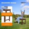 image:imageVINGLI Outdoor Wood Bench 40 Outdoor Bench Patio Wooden Bench Garden Bench Outdoor Backless Bench for Deck Patio NaturalCarbonized