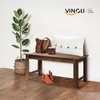 image:imageVINGLI Outdoor Wood Bench 40 Outdoor Bench Patio Wooden Bench Garden Bench Outdoor Backless Bench for Deck Patio NaturalCarbonized