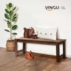 image:imageVINGLI Outdoor Wood Bench 40 Outdoor Bench Patio Wooden Bench Garden Bench Outdoor Backless Bench for Deck Patio NaturalCarbonized