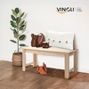 image:imageVINGLI Outdoor Wood Bench 40 Outdoor Bench Patio Wooden Bench Garden Bench Outdoor Backless Bench for Deck Patio NaturalNatural