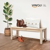 image:imageVINGLI Outdoor Wood Bench 40 Outdoor Bench Patio Wooden Bench Garden Bench Outdoor Backless Bench for Deck Patio NaturalNatural