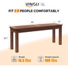 image:imageVINGLI Outdoor Wooden Bench 40 Porch Bench Outdoor Backless Garden Bench Small Outdoor Bench for Deck Patio Entryway Mint Green 40inBrown