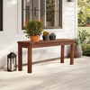 image:imageVINGLI Outdoor Wooden Bench 40 Porch Bench Outdoor Backless Garden Bench Small Outdoor Bench for Deck Patio Entryway Mint Green 40inBrown