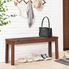 image:imageVINGLI Outdoor Wooden Bench 40 Porch Bench Outdoor Backless Garden Bench Small Outdoor Bench for Deck Patio Entryway Mint Green 40inBrown