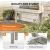 image:imageVINGLI Outdoor Wooden Bench 40 Porch Bench Outdoor Backless Garden Bench Small Outdoor Bench for Deck Patio Entryway Mint Green 40inGrey