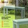 image:imageVINGLI Outdoor Wooden Bench 40 Porch Bench Outdoor Backless Garden Bench Small Outdoor Bench for Deck Patio Entryway Mint Green 40inMint Green