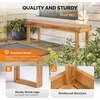 image:imageVINGLI Outdoor Wooden Bench Porch Bench Wood Patio Garden Bench Weatherproof Outdoor Backless Bench for Backyard Poolside Entryway Light CarbonizedLight Carbonized