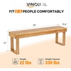 image:imageVINGLI Outdoor Wooden Bench Porch Bench Wood Patio Garden Bench Weatherproof Outdoor Backless Bench for Backyard Poolside Entryway Light CarbonizedLight Carbonized