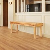 image:imageVINGLI Outdoor Wooden Bench Porch Bench Wood Patio Garden Bench Weatherproof Outdoor Backless Bench for Backyard Poolside Entryway Light CarbonizedLight Carbonized