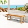 image:imageVINGLI Outdoor Wooden Bench Porch Bench Wood Patio Garden Bench Weatherproof Outdoor Backless Bench for Backyard Poolside Entryway Light CarbonizedLight Carbonized
