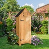image:imageVINGLI Outdoor Wooden Storage Shed Garden Shed Outside Tool Cabinet with Safety Latch Patio Storage Organizer TeakYELLOW